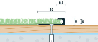 Ukončovací profil vŕtaný 30x8mm, hrúbka 5mm